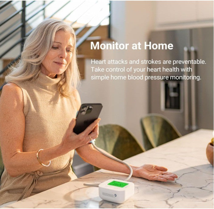 iHealth Track Smart Upper Arm Blood Pressure Monitor with Wide Range Cuff That