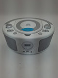 Silver Boombox Bluetooth CD Player FM Radio Portable WTB-791 with USB AUX