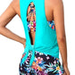 Aqua Eve 3 Piece Tankini Swimsuit for Women Tank Bathing Suit with Shorts Open B