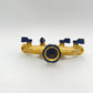 4 Way Brass Hose Splitter, 3/4" Brass Hose Faucet Manifold, Garden Hose