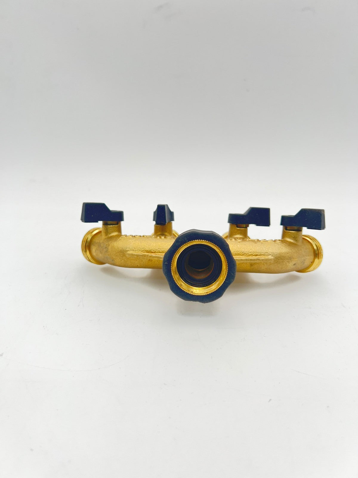 4 Way Brass Hose Splitter, 3/4" Brass Hose Faucet Manifold, Garden Hose