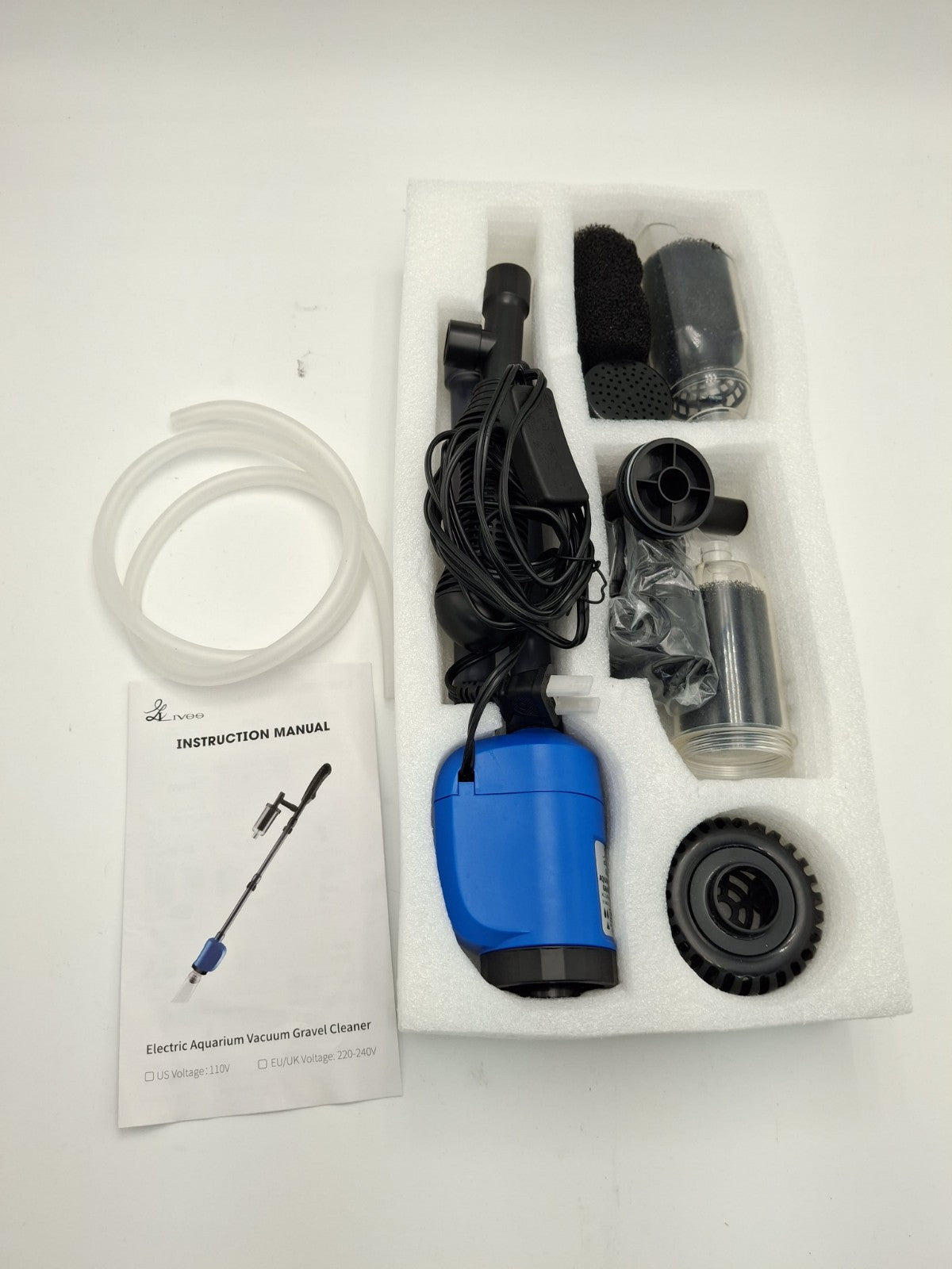 LIVES Electric Aquarium Vacuum Gravel Cleaner, 6 in 1, Adjustable, 110 V