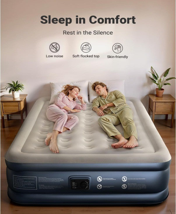 iDOO Queen Air Mattress with Built in Pump, 18 Raised Comfort Blow up Mattres