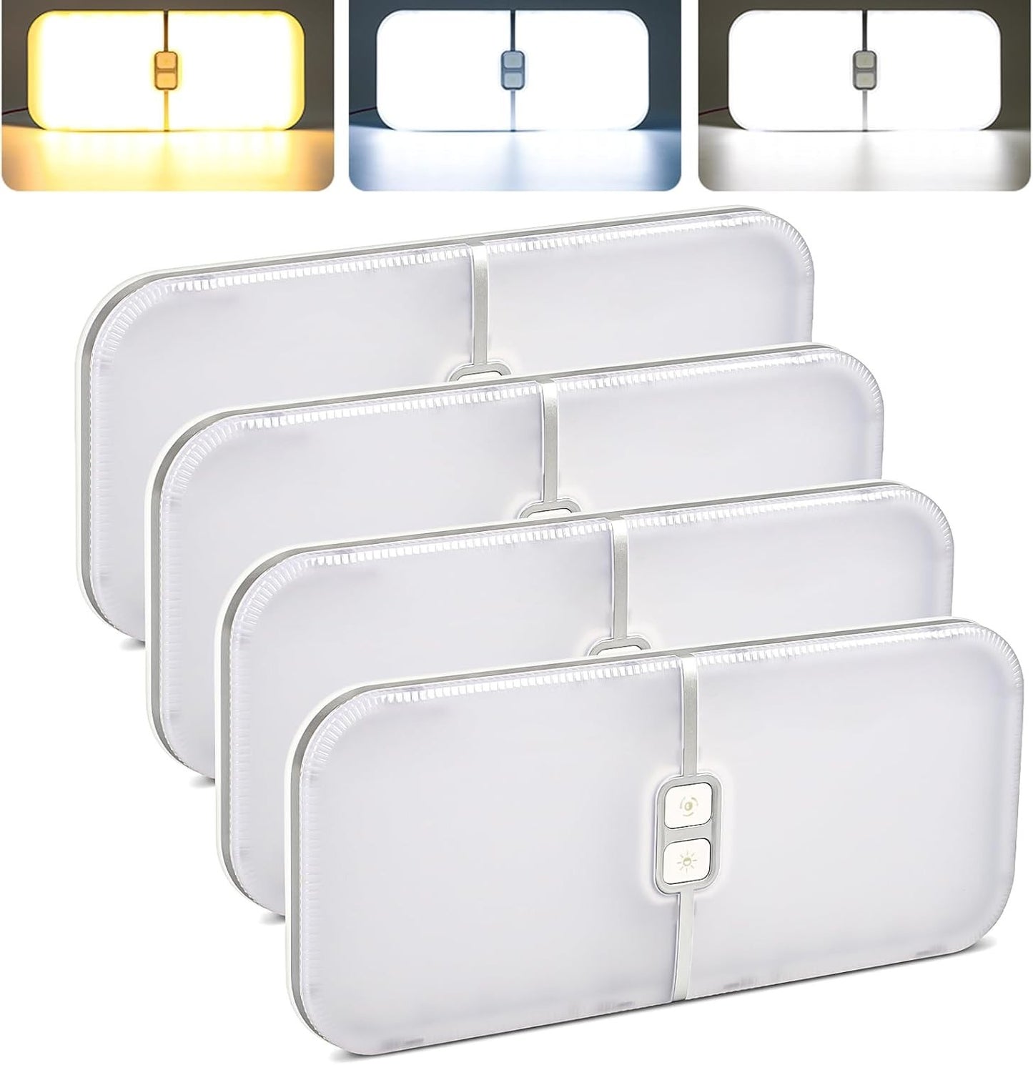 Dimmable 1700LM 3 Color Light Interior 12V 240Led Ceiling Dome Lamp RV  4Pcs