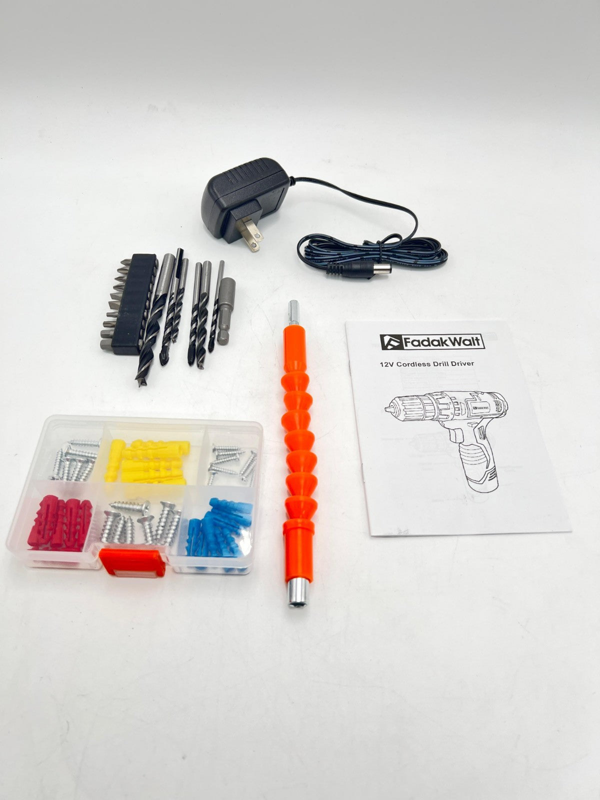 FadakWalt 12V Cordless Drill Set DC8212A—LED, 0–650 RPM, 19 Nm—NEW