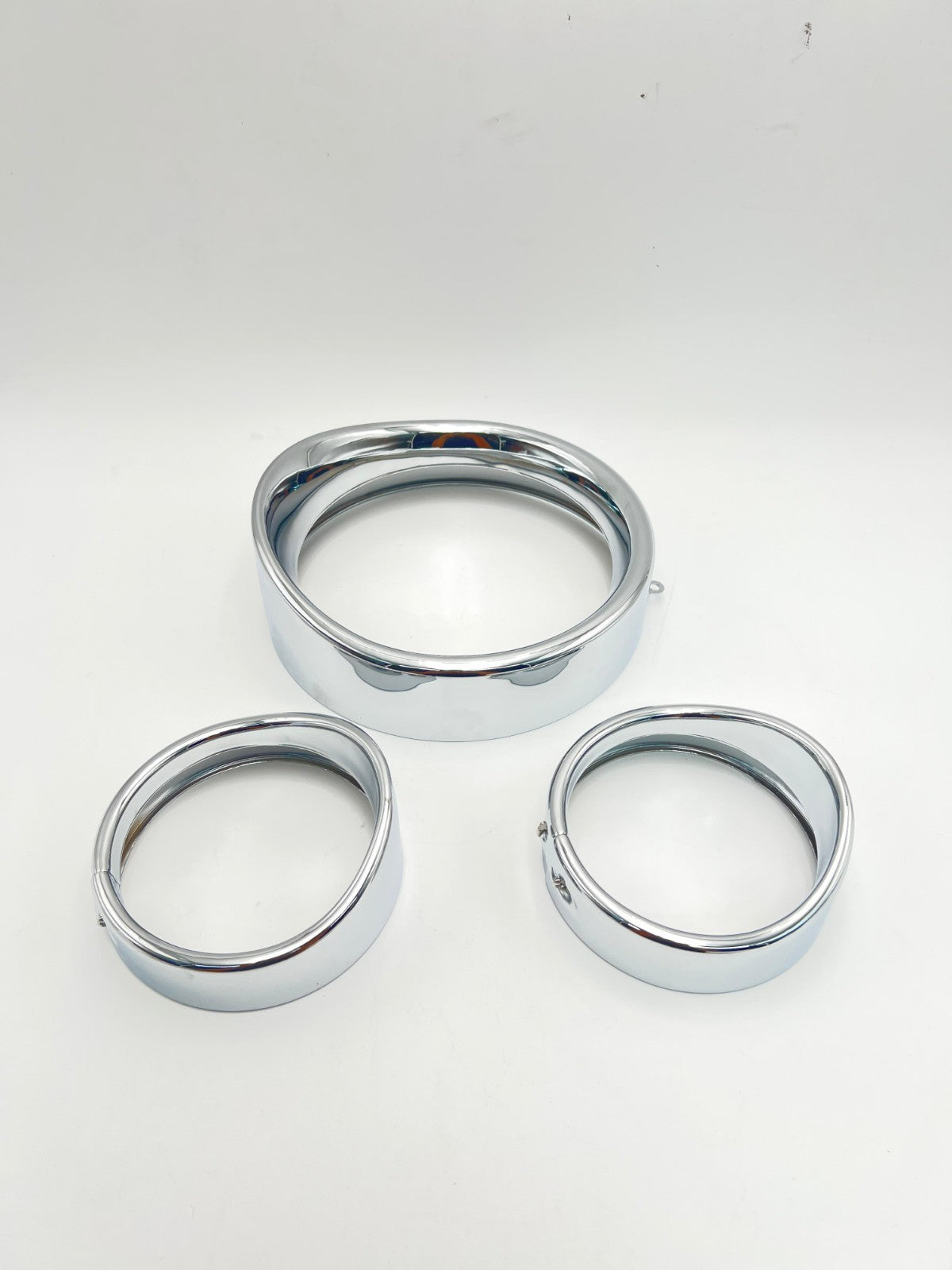 7  Headlight Trim Ring 4.5  Fog Light Trim Ring Set Visor Style Fit for Harley S