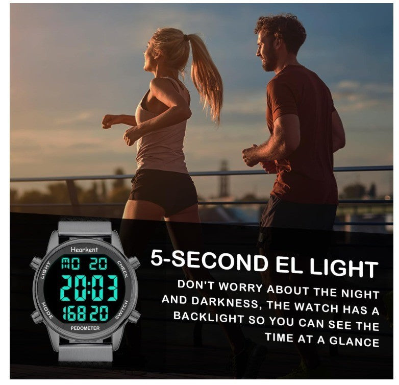 Women Pedometer Watch-Step Tracker Watch with Calories Counter-Non Bluetooth Ped