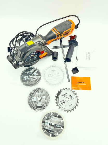 DOVAMAN Circular Saw, 5.8A 4-1/2" Circular Saw w/Laser, Metal Auxiliary Handle