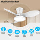 ocioc Quiet Ceiling Fan with LED Light DC motor 32 inch Large Air Volume Remo...