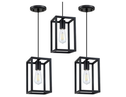 3 Pack 1 Light Adjustable Rustic Farmhouse Pendant Light