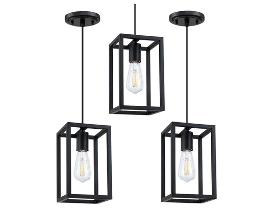 3 Pack 1 Light Adjustable Rustic Farmhouse Pendant Light