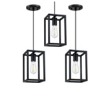 3 Pack 1 Light Adjustable Rustic Farmhouse Pendant Light