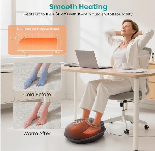 Nekteck Foot Massager with Heat Therapy, Deep Kneading & Air Massage