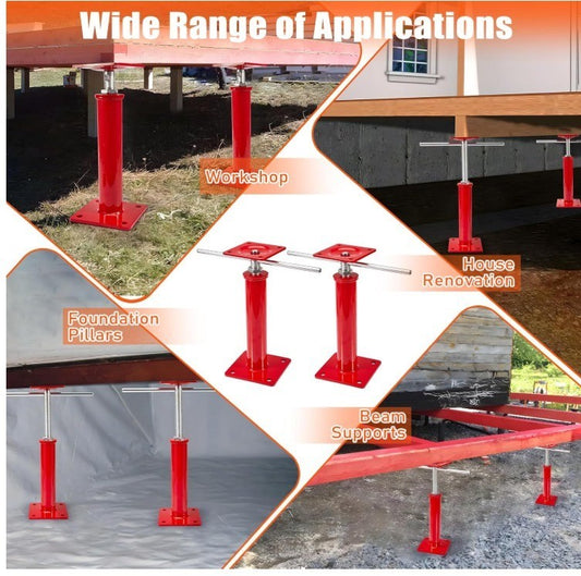 4PCS House Jacks for Leveling Crawlspace 11''-16''Adjustable Support