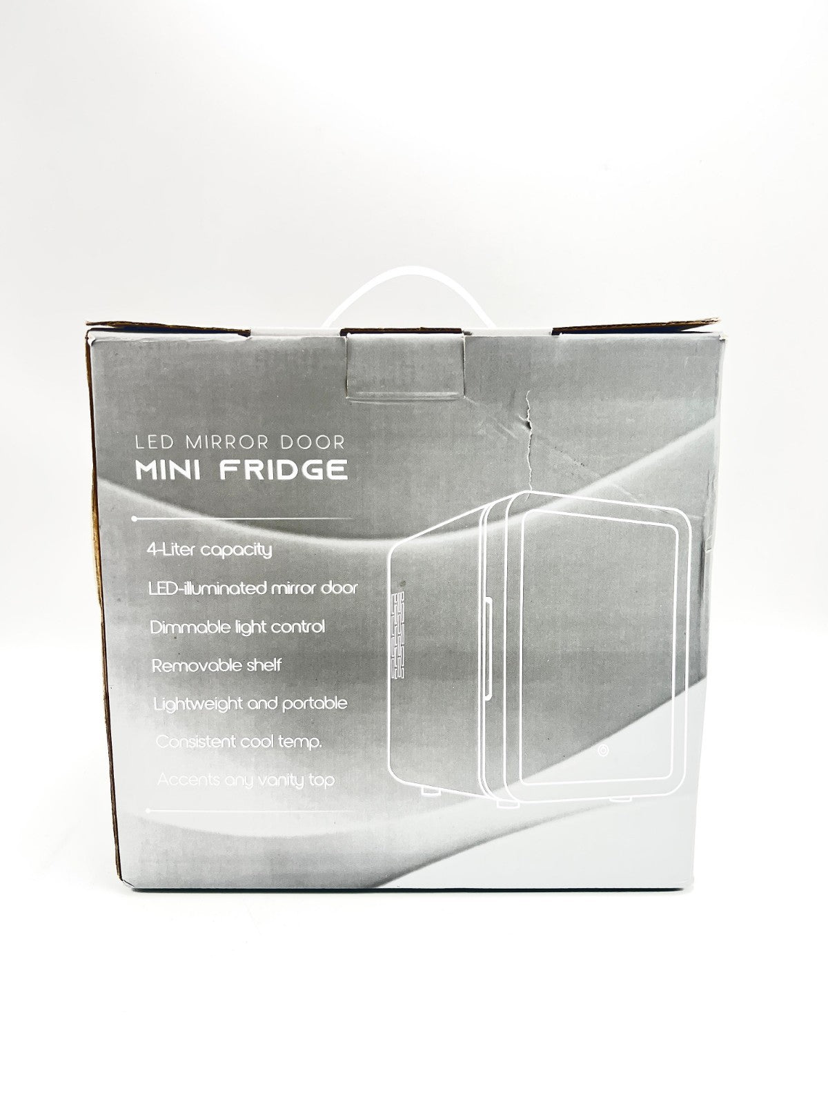 Skincare Fridge With Dimmable LED Light Mirror,4L Makeup Mini Fridge for Bedroom