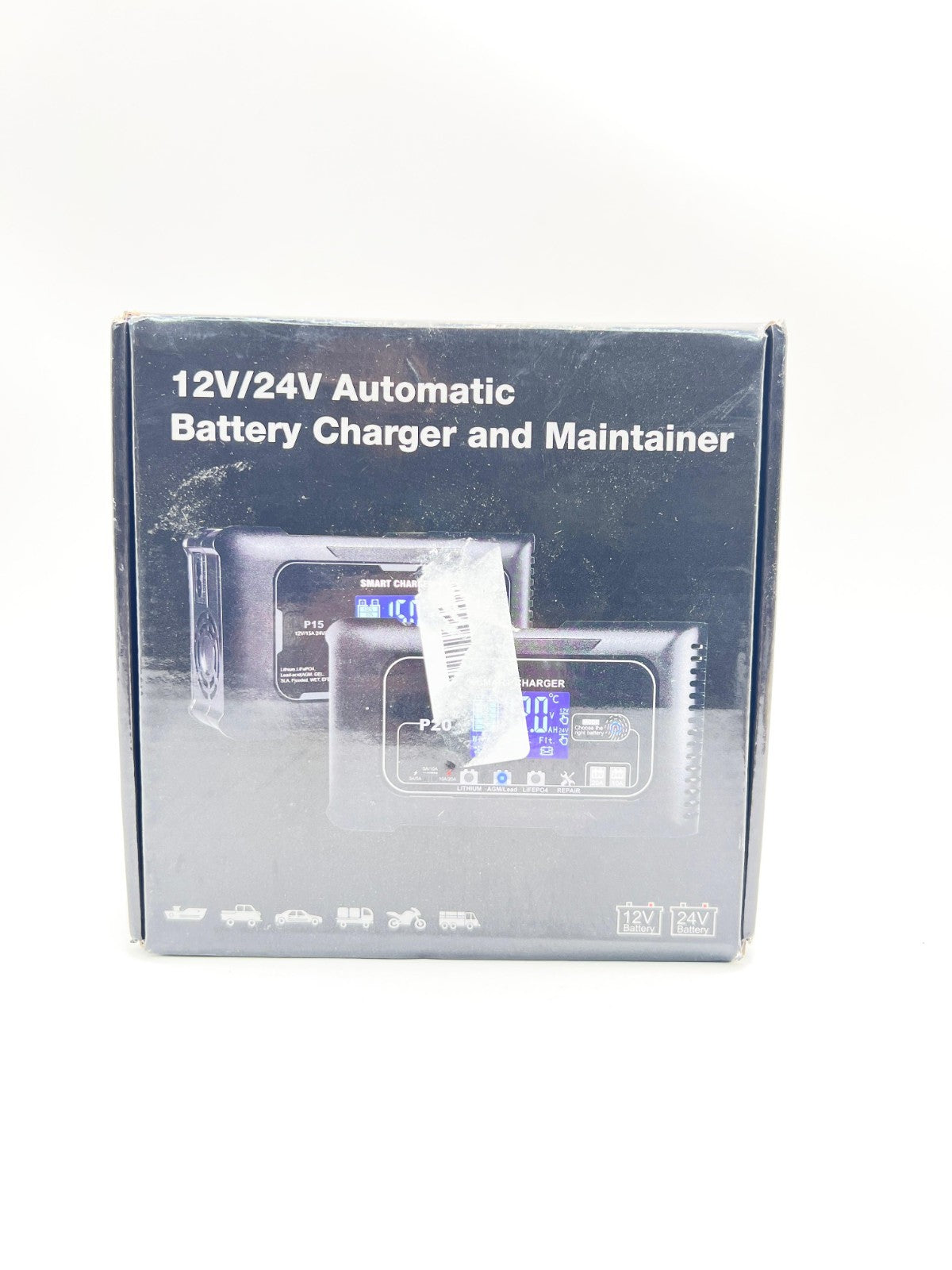 20-Amp Smart Battery Charger,Lithium,LiFePO4,Lead-Acid(AGM/Gel/SLA..) Car...