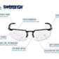 Bullhead Safety Eyewear Swordfish Glasses - Anti-Fog, Lightweight, Impact/Scratc