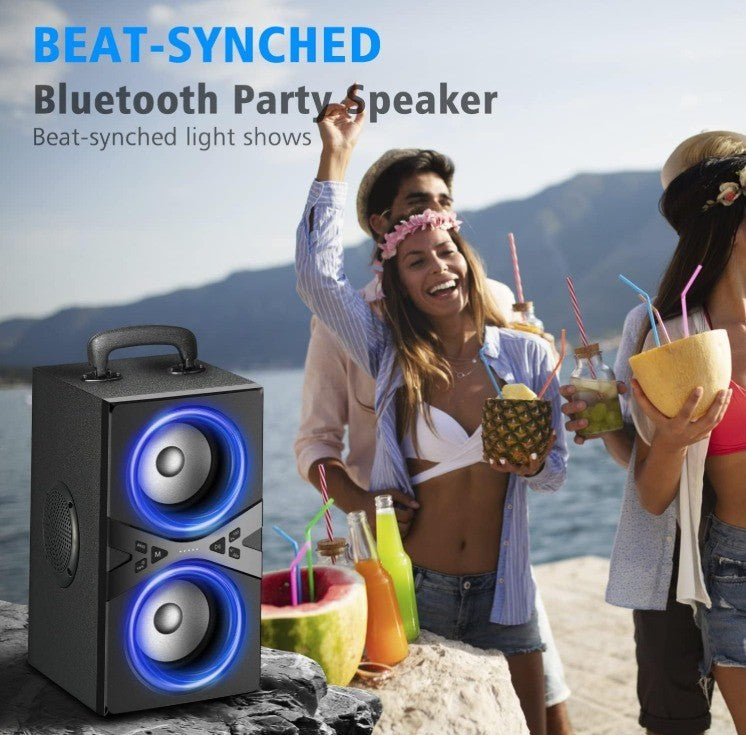 Bluetooth Speakers, Wireless TWS Portable Speaker with Lights,100dB Loud Subwoof