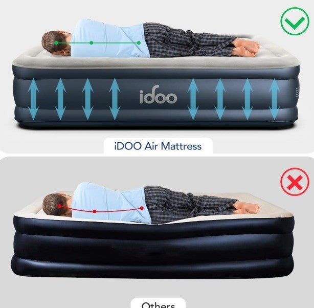 iDOO Queen Air Mattress with Built in Pump, 18 Raised Comfort Blow up Mattres