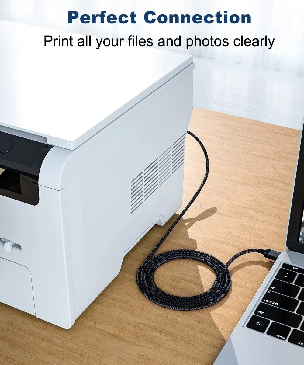 USB 2.0 Printer Cable 20 feet, USB Type A Male to B Male Scanner Cord High Speed