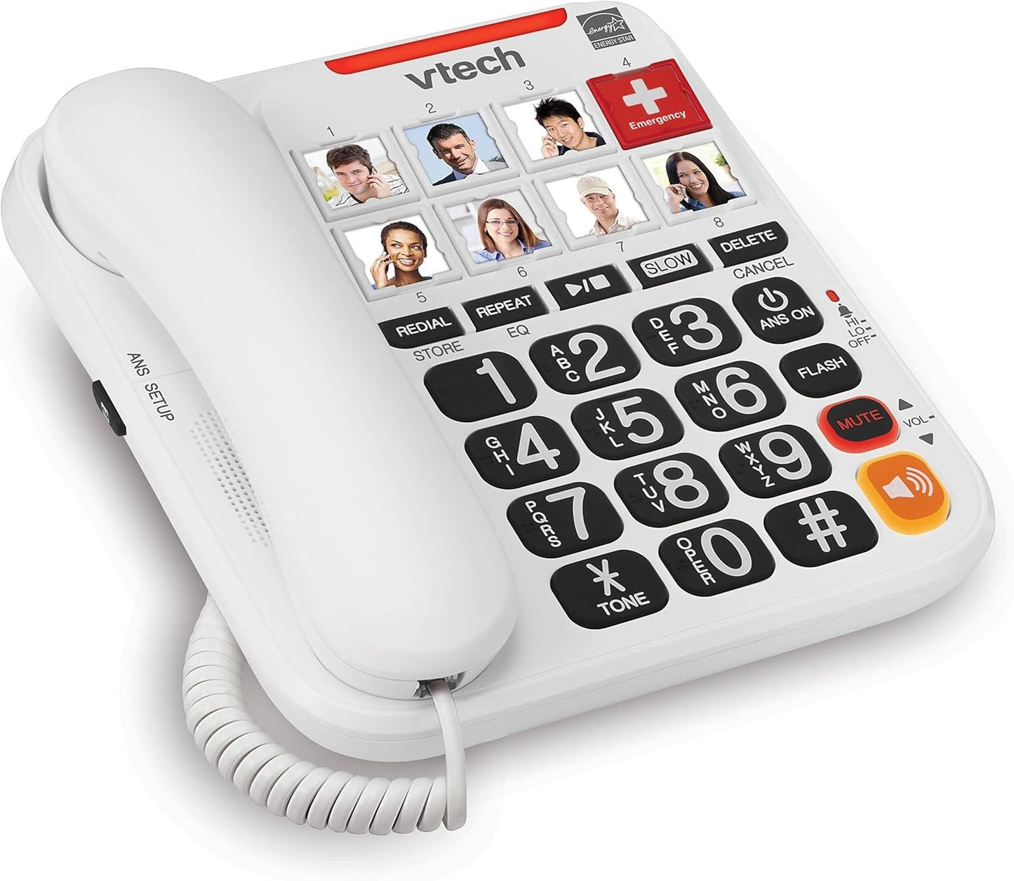 VTECH SN1127 Amplified Corded Answering System Photo Speed Dial 90dB Ringer Vol.