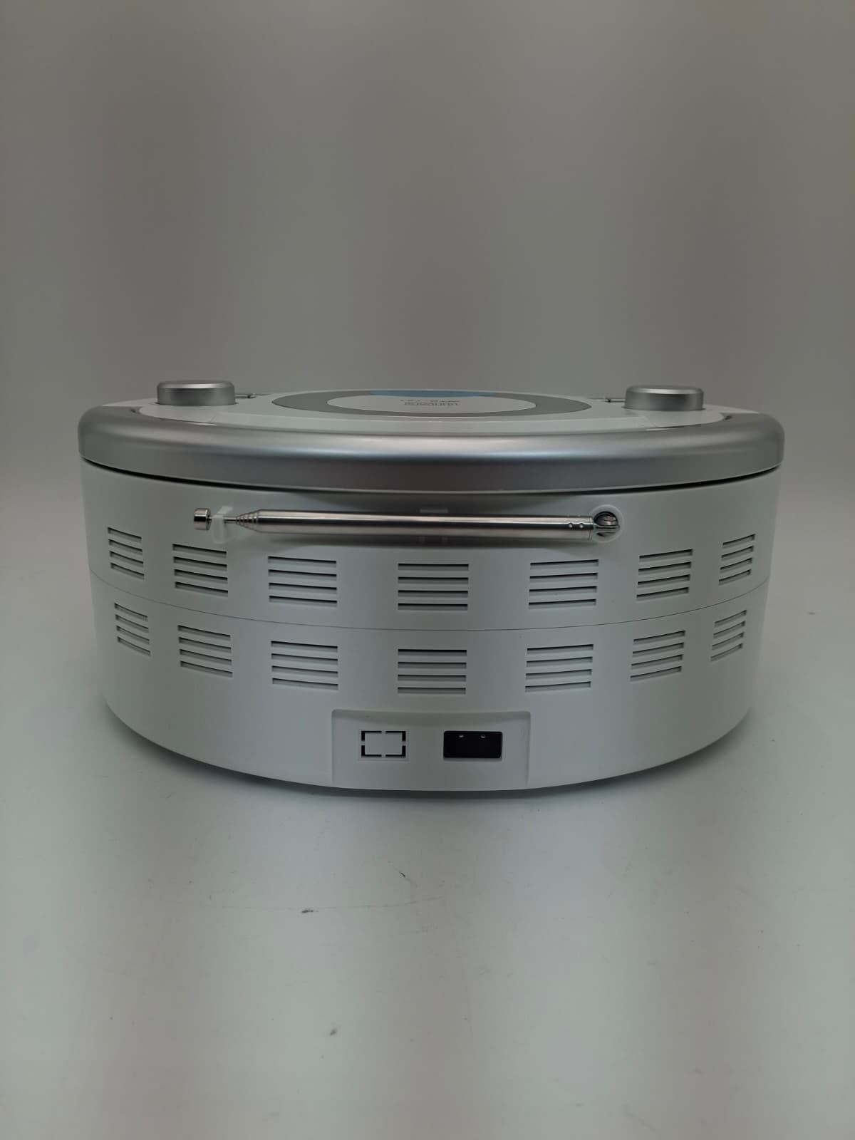 Silver Boombox Bluetooth CD Player FM Radio Portable WTB-791 with USB AUX