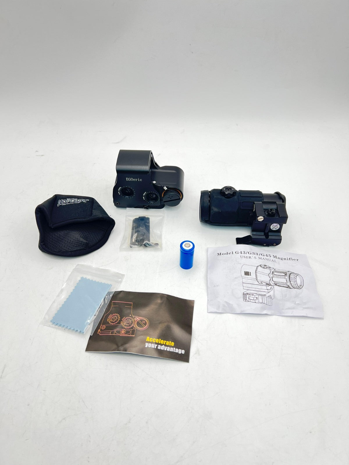 558 G45 Metal Holographic Red/Green Dot Sight Scope +Quick Release（with G45 5X M