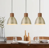 ELYONA Hammered Pendant Lights for Kitchen Island, 7” Solid Wood Vintage Metal H