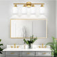 4-Light Vanity Lights, Brushed Gold Bathroom Light Fixture with Striped Texture