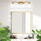 4-Light Vanity Lights, Brushed Gold Bathroom Light Fixture with Striped Texture