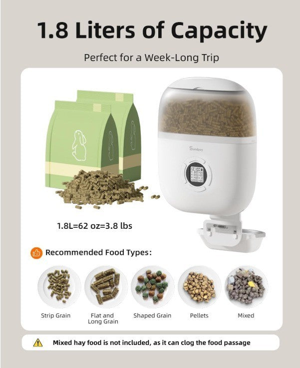 Durable Automatic Pet Feeder with Transparent Storage - Ideal for Rabbits & More
