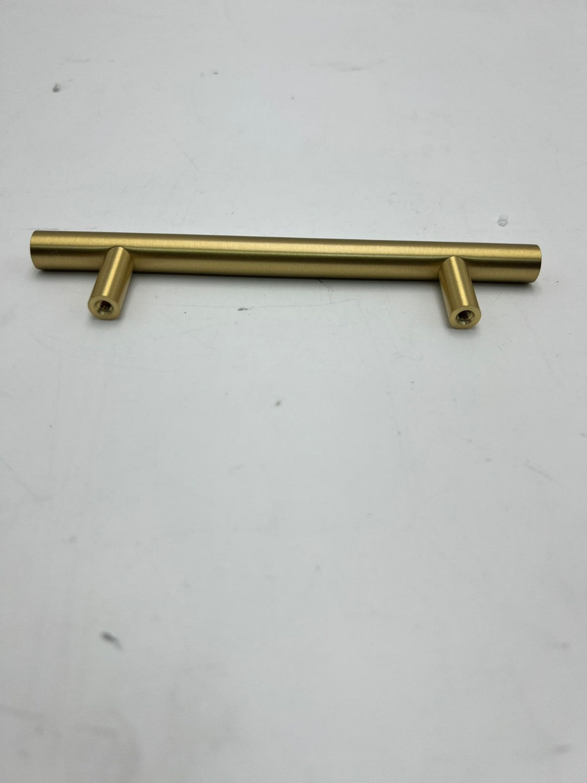 QOGRISUN 5-Pack Solid Brass Cabinet Pulls, Gold Euro Style T Bar Handles, 5-Inch