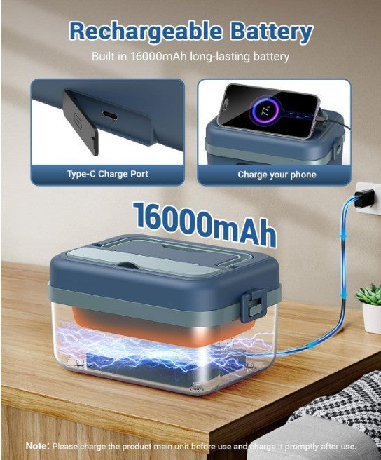 VASG Cordless Electric Lunch Box for Adults, 16000mAh Rechargeable Auto Heated L