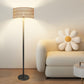 Floor Lamp for Living Room Bedroom Farmhouse Arc Rattan Boho Standing Lamp with