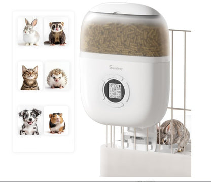 Durable Automatic Pet Feeder with Transparent Storage - Ideal for Rabbits & More