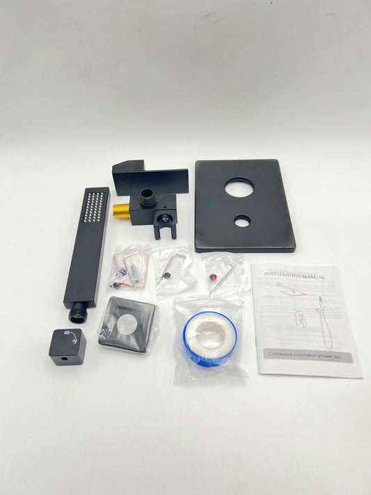 Matte Black Shower System YCAIKOI Wall Mount Shower Faucet Set for Bathroom 10 I