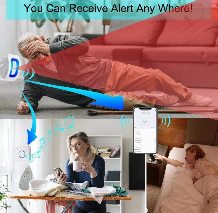 WiFi Smart Bed Sensor Alarm and Fall Prevention for Elderly/Adults/Seniors, Deme