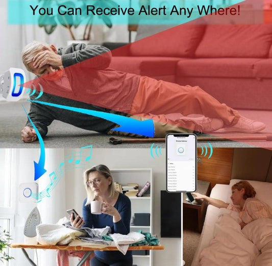 WiFi Smart Bed Sensor Alarm and Fall Prevention for Elderly/Adults/Seniors, Deme