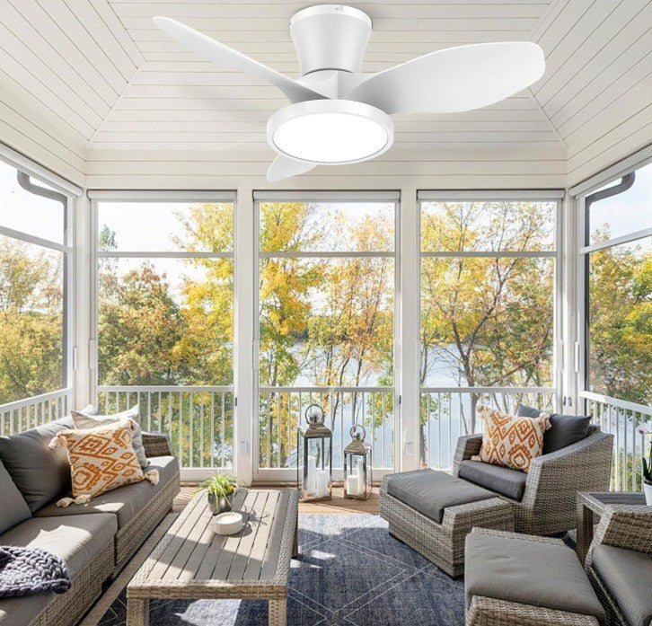 ocioc Quiet Ceiling Fan with LED Light DC motor 32 inch Large Air Volume Remo...