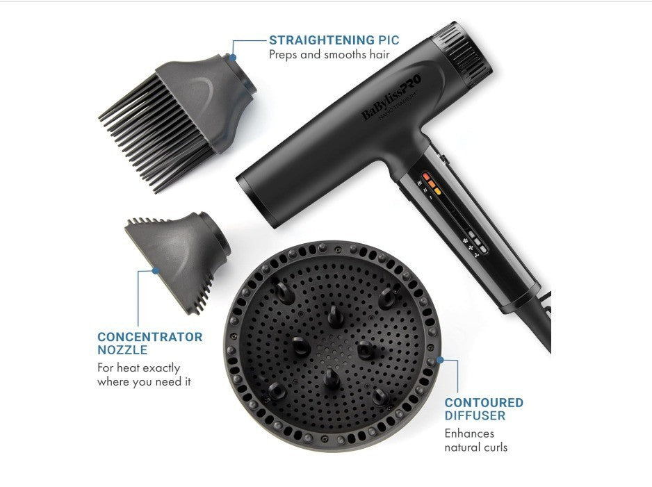 BABAYLISS PRO NANO TITANIUM Professional Nano Light Ionic Dual-Voltage Lightweig