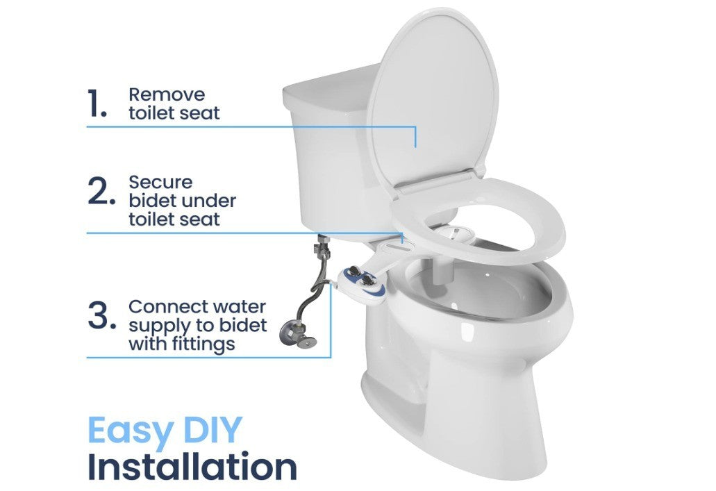 Luxe Bidet Neo 120 Self Cleaning Nozzle Fresh Water Non Electric Bidet WHITE