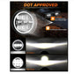MGLLIGHT 5-3/4 5.75 inch LED Headlight White Amber LED Halo Compatible with Chal