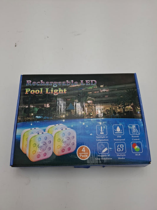 LOFTEK Pool Lights 4 Pack, Rechargeable Submersible LED Lights with Remote,