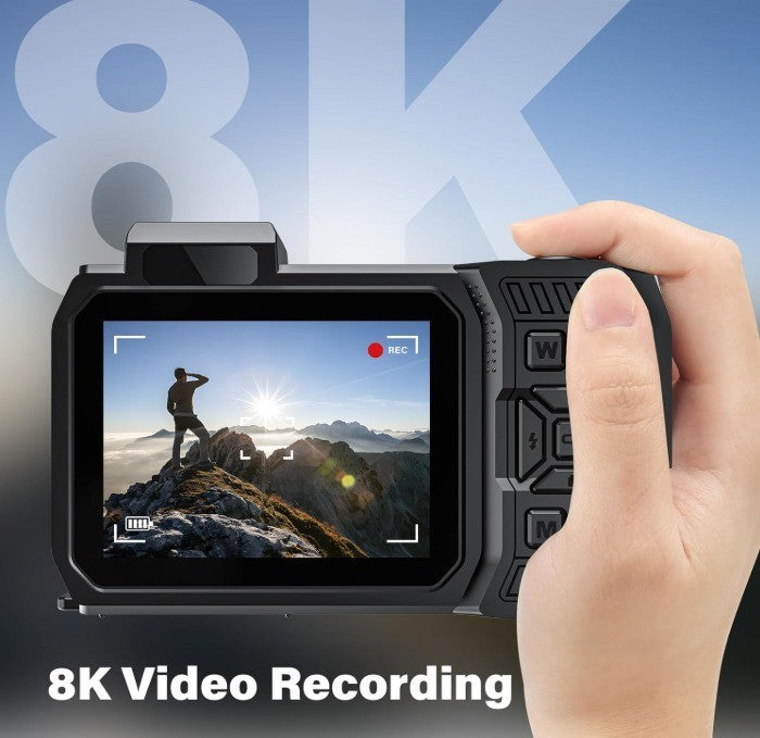 8K UHD 70MP WiFi Digital Camera Rugged Waterproof Dustproof Shockproof 33FT Und