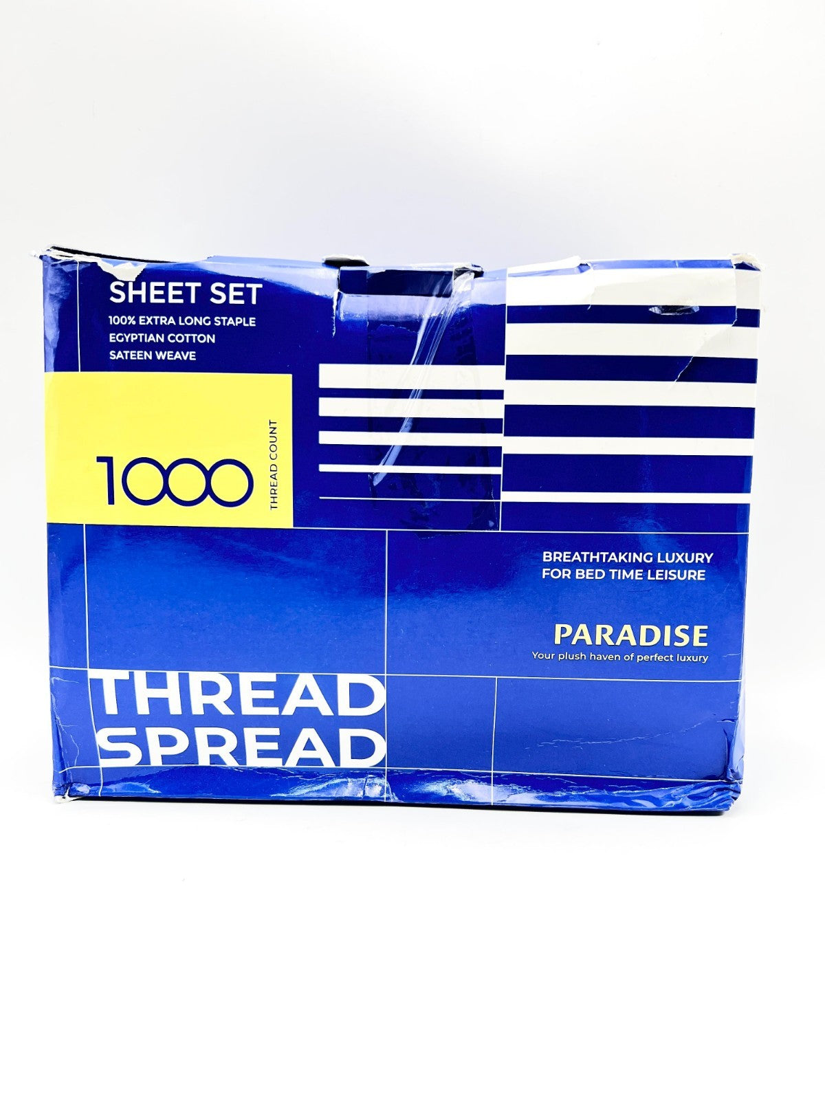 THREAD SPREAD 100% Pure Egyptian Cotton Sheets - King Size, 1000 High Thread ...