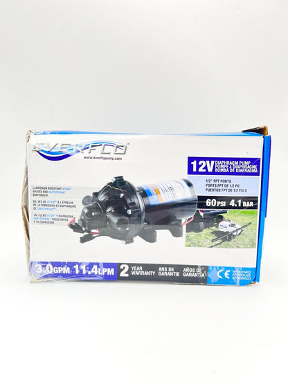 Everflo FBA_EF-3000-BOX EF3000 Diaphragm/Demand Water Transfer Pump 3.0 GPM 12V