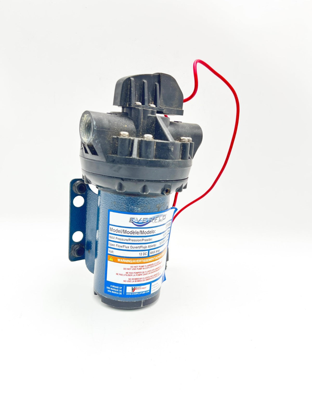 Everflo EF5500-BOX 5.5GPM 12V Diaphragm Pump-1/2 FNPT Connection, 5.5 GPM, Black