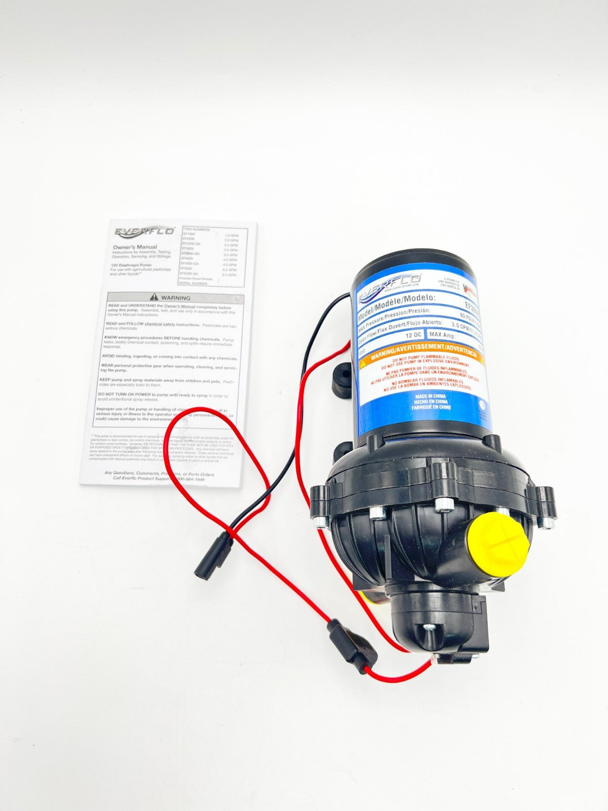 Everflo FBA_EF-3000-BOX EF3000 Diaphragm/Demand Water Transfer Pump 3.0 GPM 12V