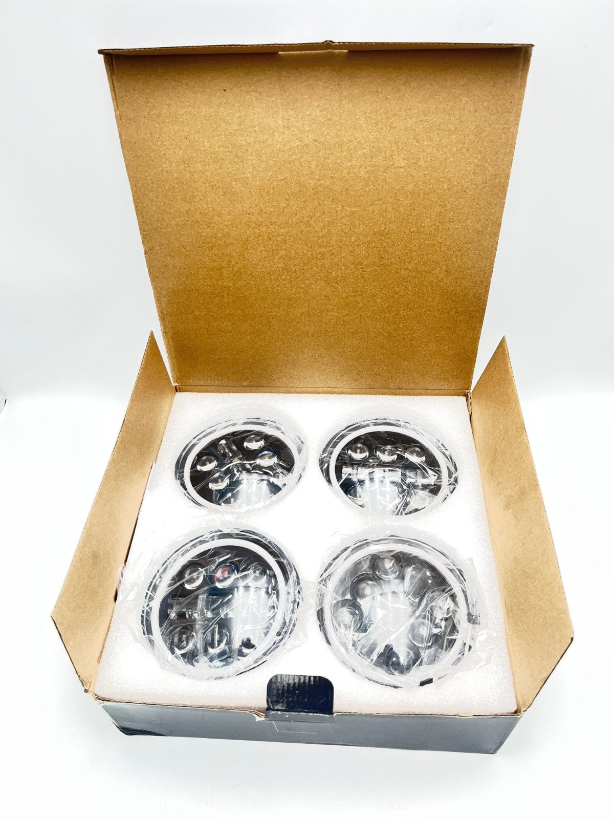 MGLLIGHT 5-3/4 5.75 inch LED Headlight White Amber LED Halo Compatible with Chal