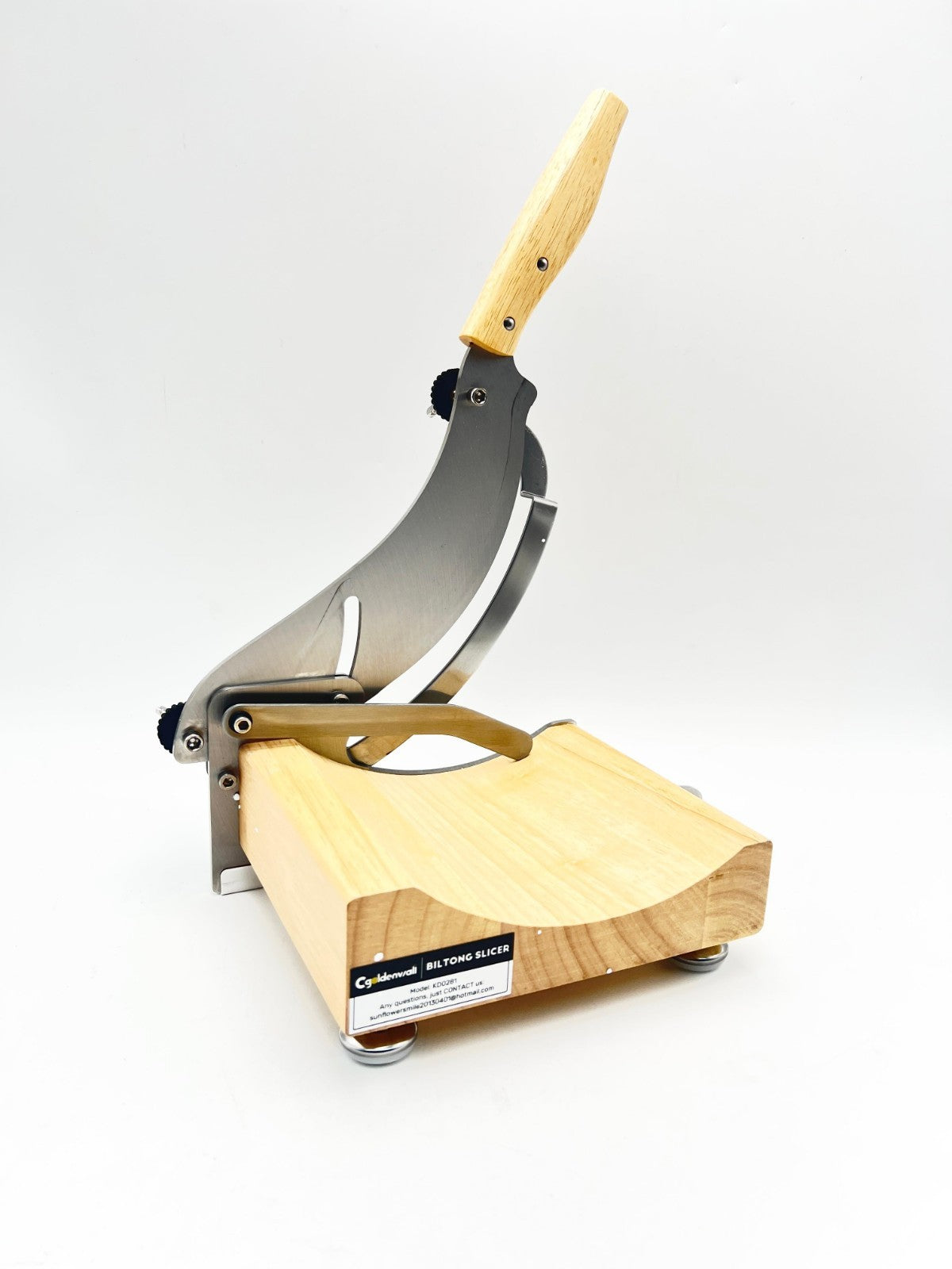 CGOLDENWALL 2 Blades Chinese Medicine Slicer Manual Radiused Biltong Slicer,